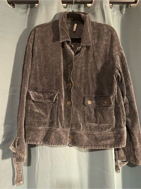 XCVI Gray Corduroy Shirt Jacket